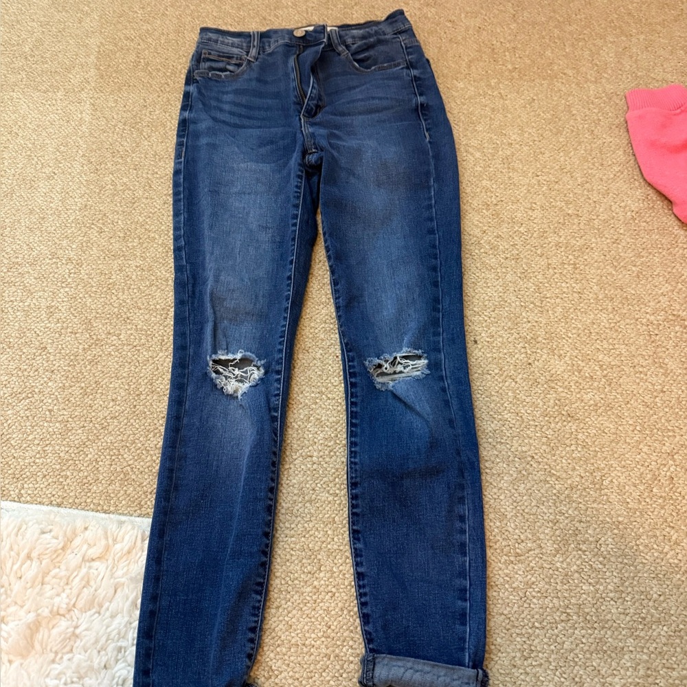 Garage Blue Distressed skinny Jeans
